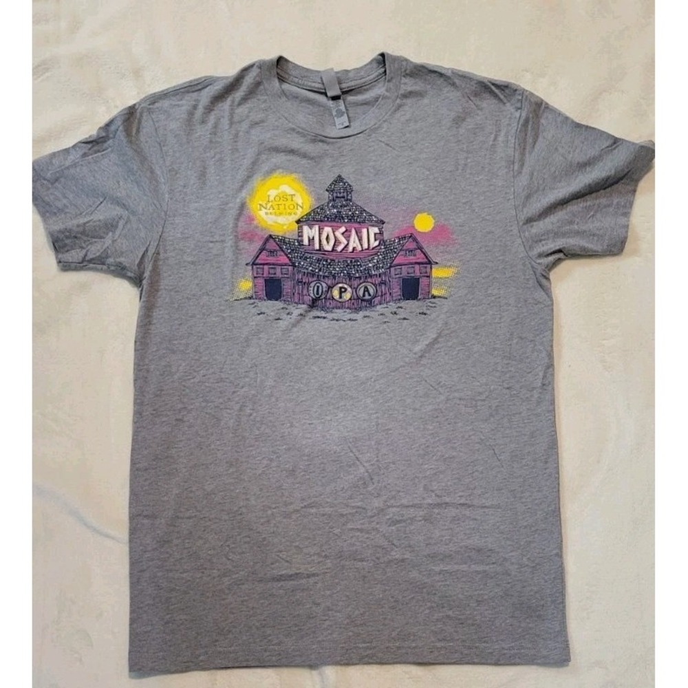 LOST NATION BREWING MOSAIC IPA WOMENS GRAY SHORT SLEEVE T SHIRT SIZE MEDIUM
